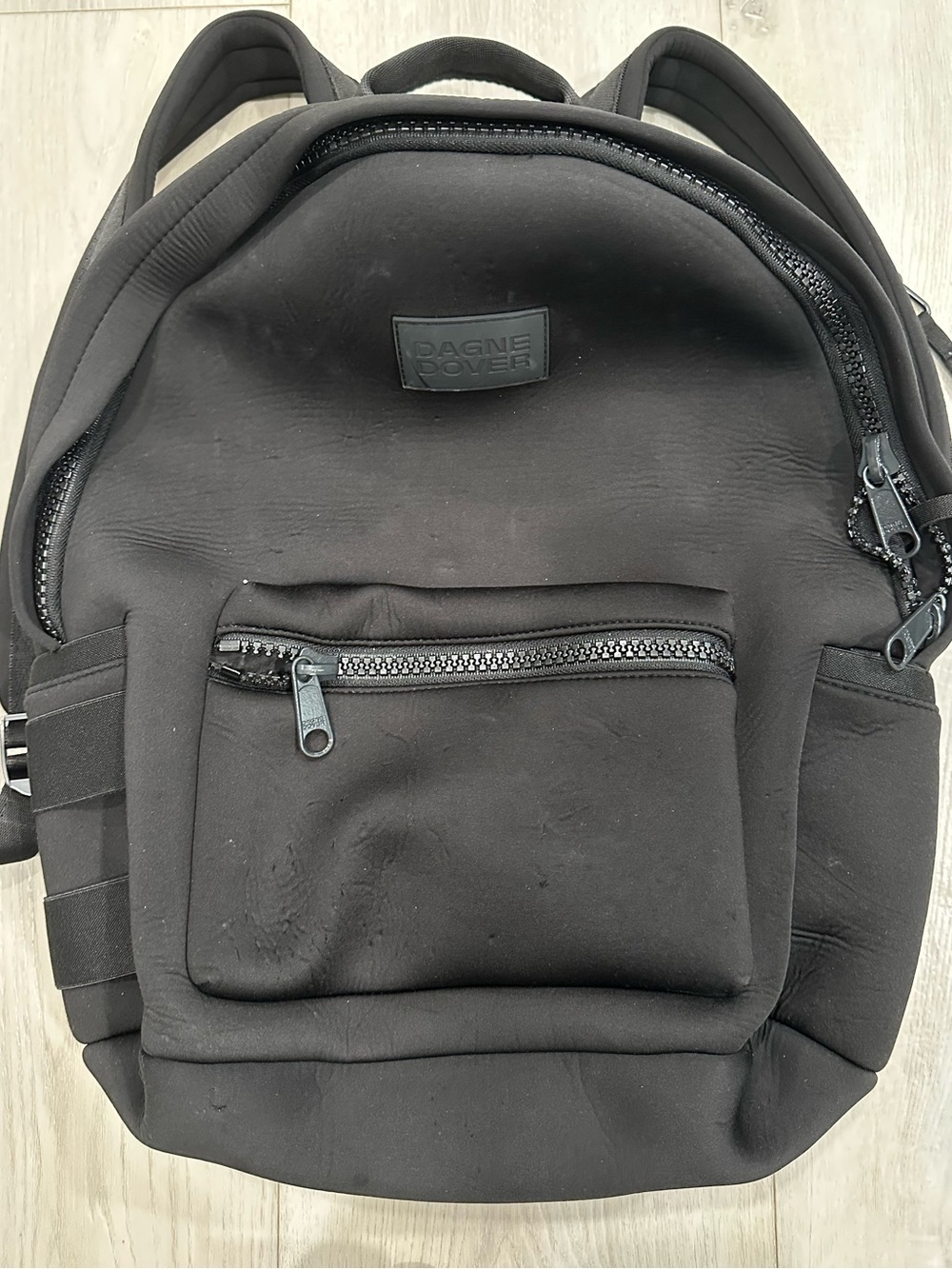Dagne Dover Black Neoprene Backpack Travel Laptop Diaper Gym Bag
